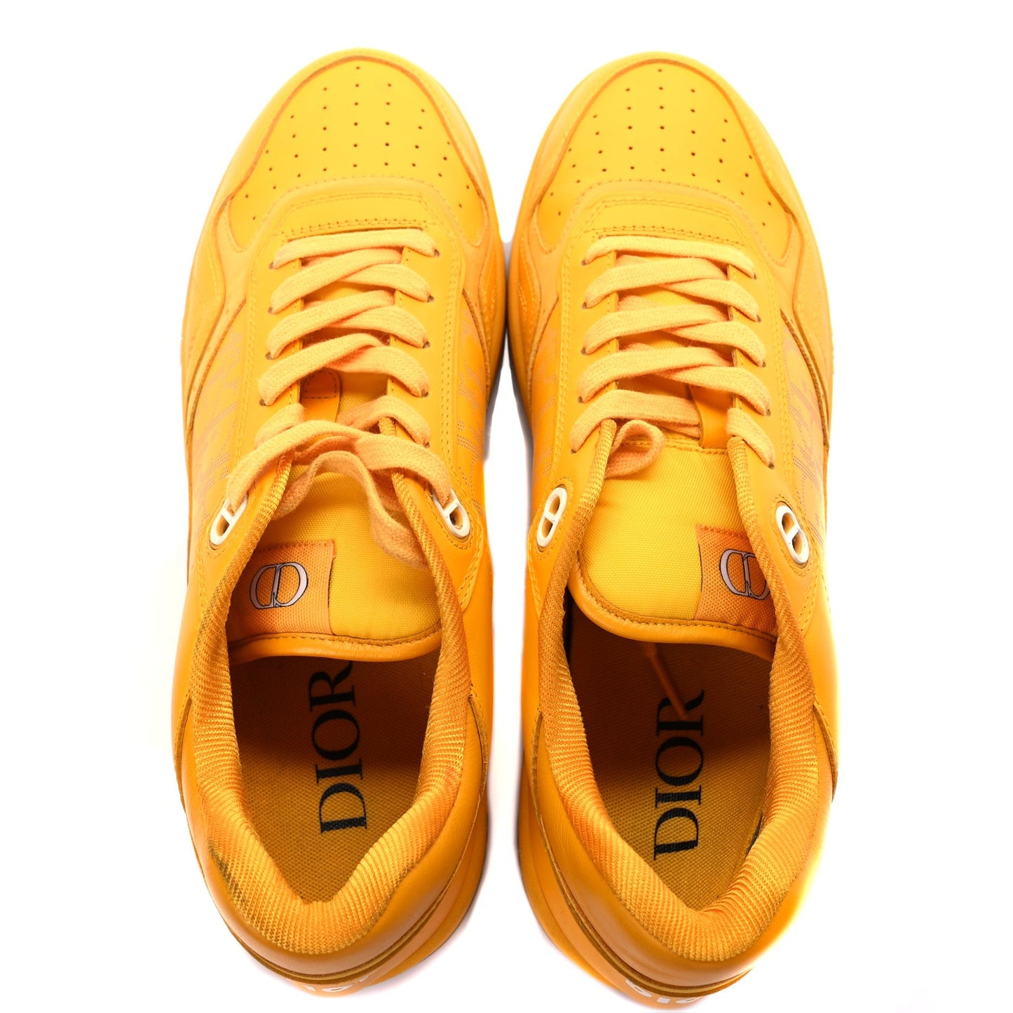 Smooth Calfskin Oblique Galaxy Mens B27 Low Top Sneakers 45 Yellow