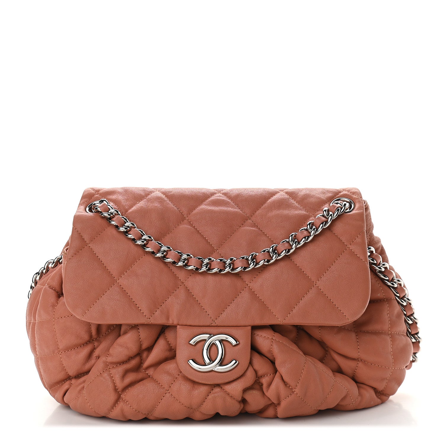 Chanel Washed Lambskin Quilted Medium Chain Around Flap Pink 1 of 8