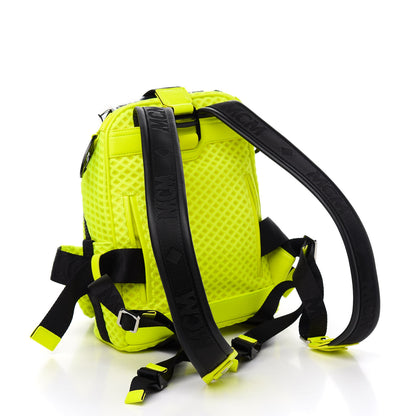 MCM Nylon Mesh Jemison 2-1 Backpack Neon Yellow 2 of 8