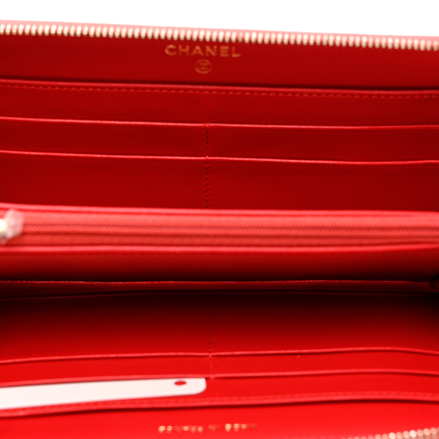 Chanel Caviar Quilted Large Gusset Zip Around Wallet Red 4 of 8