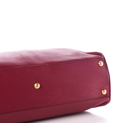 Fendi Vitello Saddle Medium Peekaboo Iconic Satchel Melograno Ciliegia 11 of 11