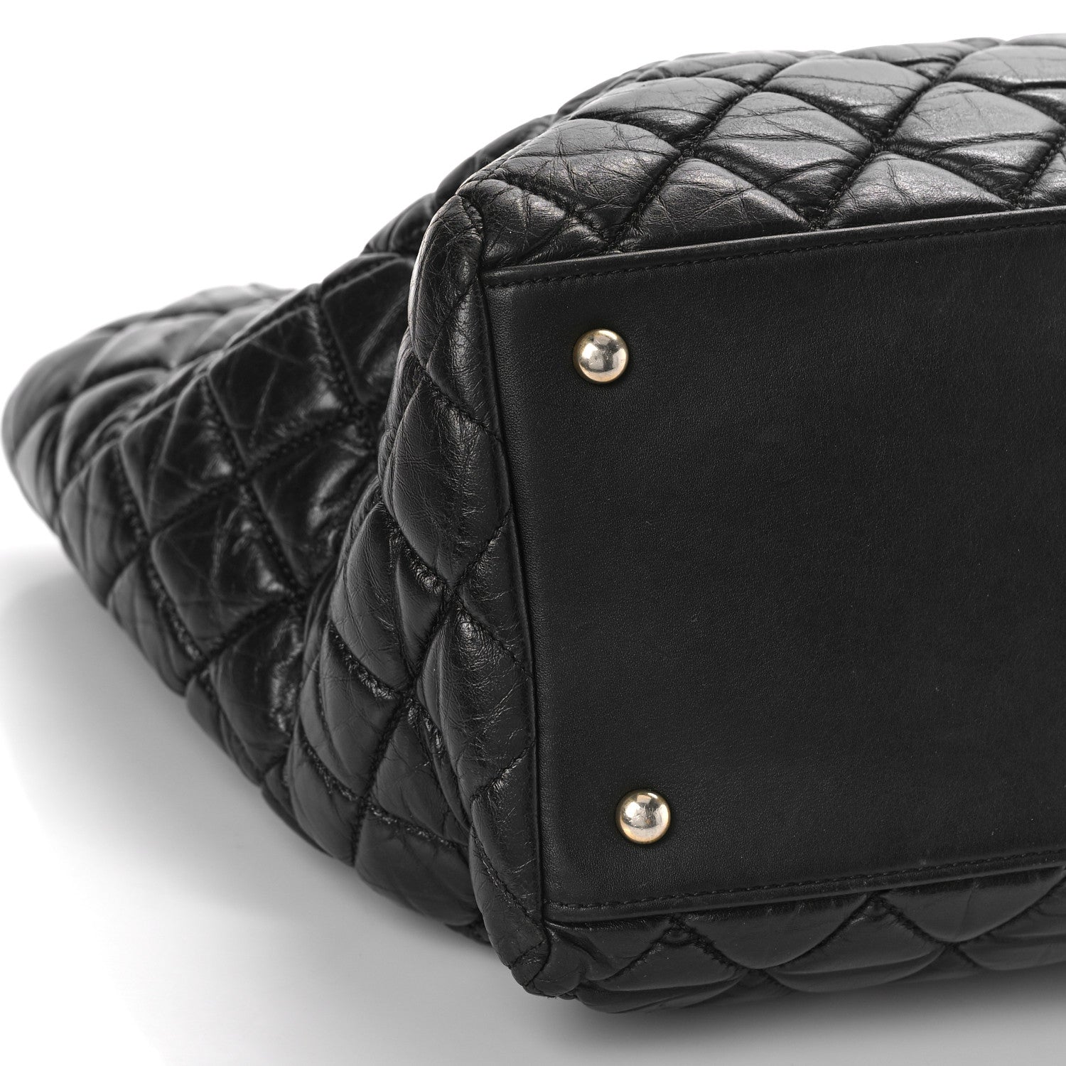 Chanel Aged Calfskin Quilted Large Coco Handle Shopping Tote Black 8 of 12