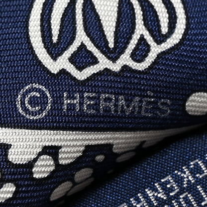Hermes Silk Les Leopards Twilly Marine White 4 of 4