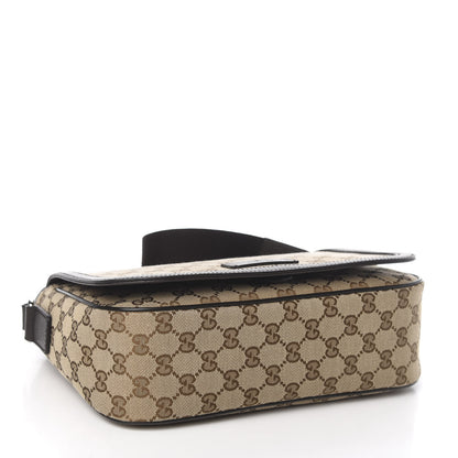 Gucci Monogram Flap Messenger Bag Beige Dark Brown 4 of 10