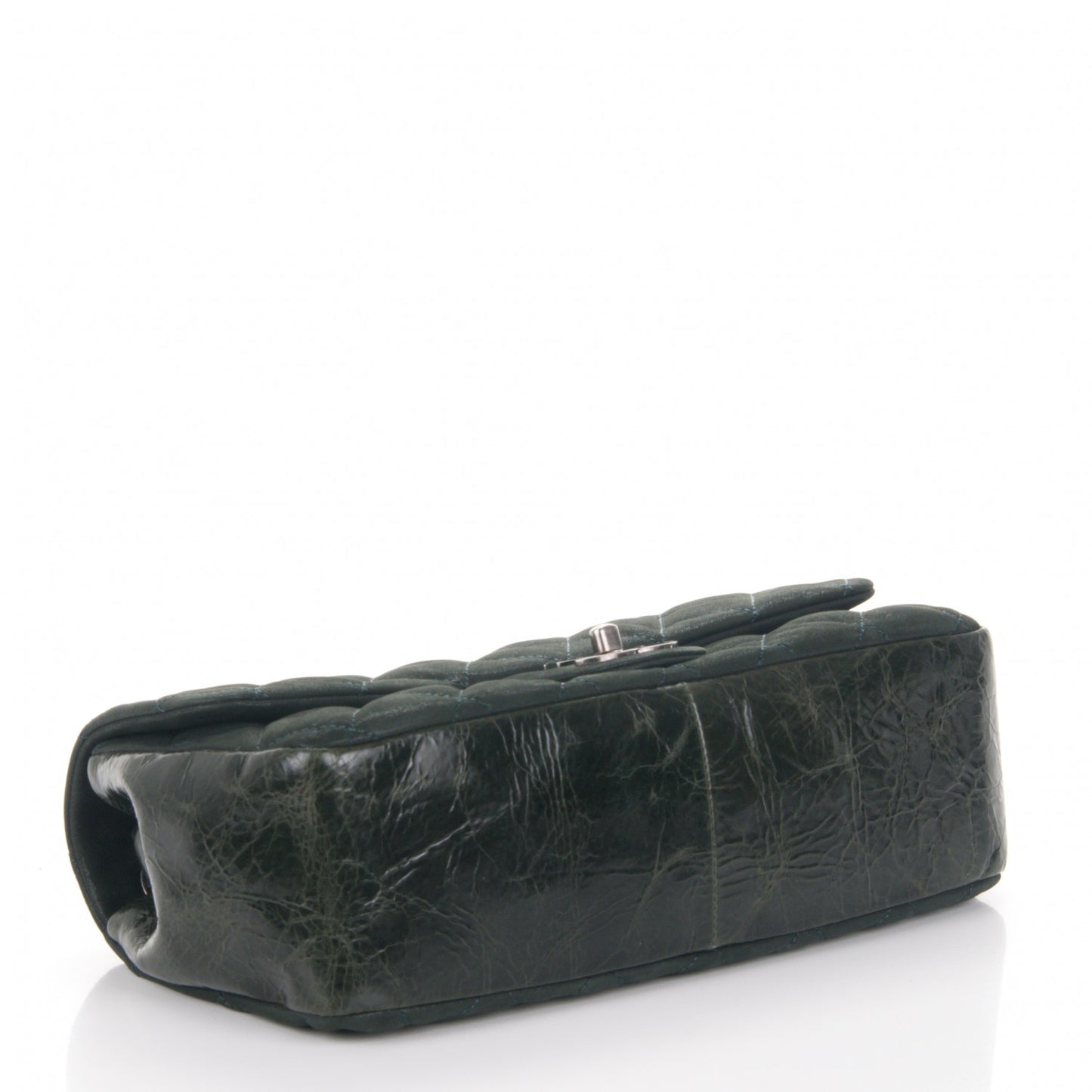 Iridescent Calfskin In The Mix Medium Flap Dark Green