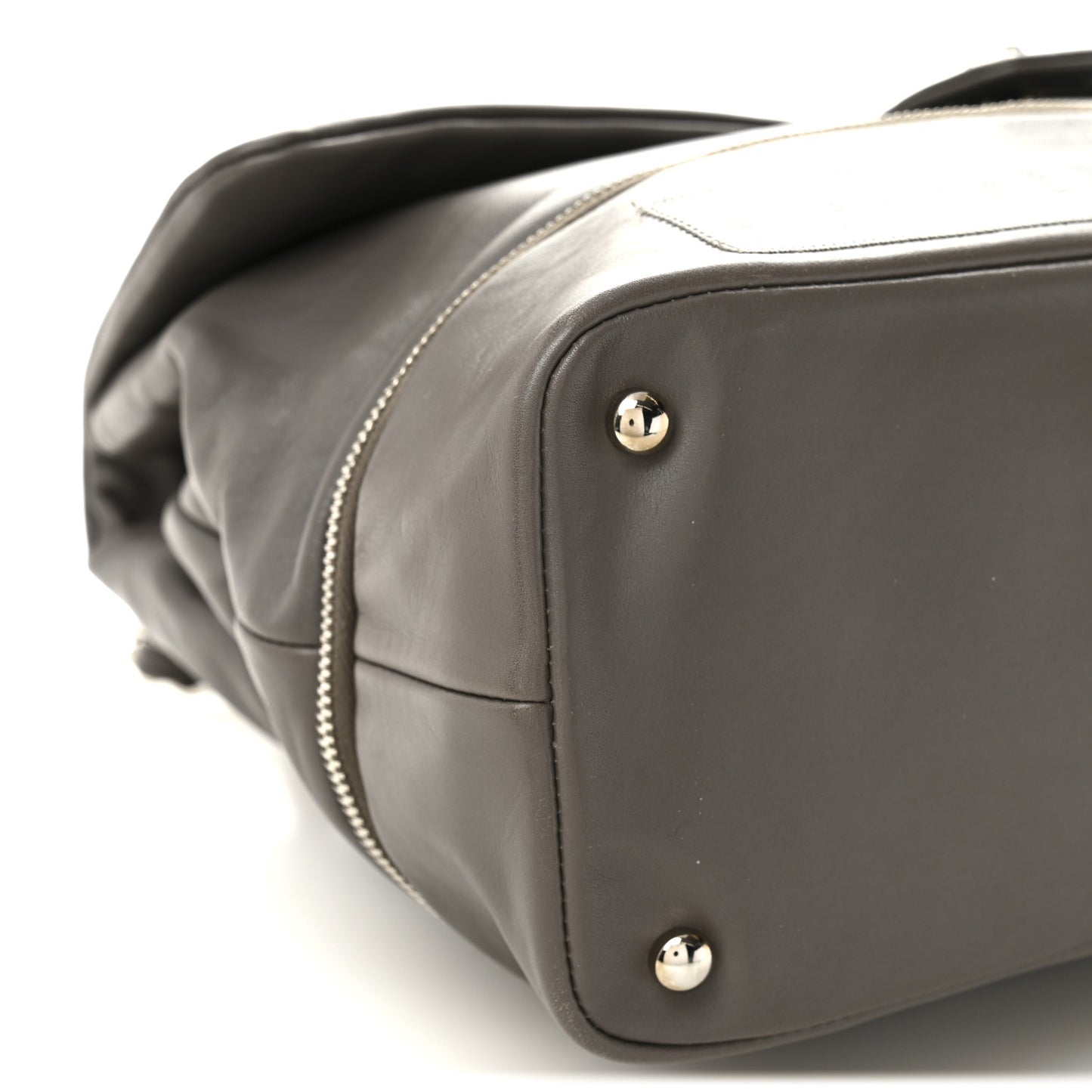 Calfskin Large Expandable Paris London Flap Bag Grey