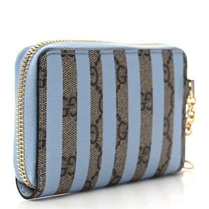 Gucci GG Supreme Monogram Vitello Eclipse Enamel Striped GG Key Card Case Beige Ebony Paradise Cloud 3 of 6