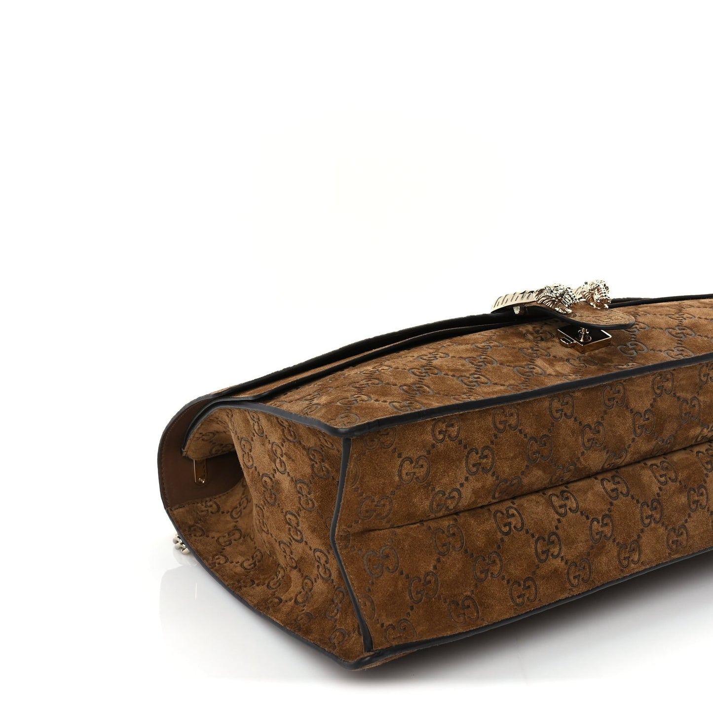 Suede GG Embossed Large Dionysus Shoulder Bag  Pepper Brown