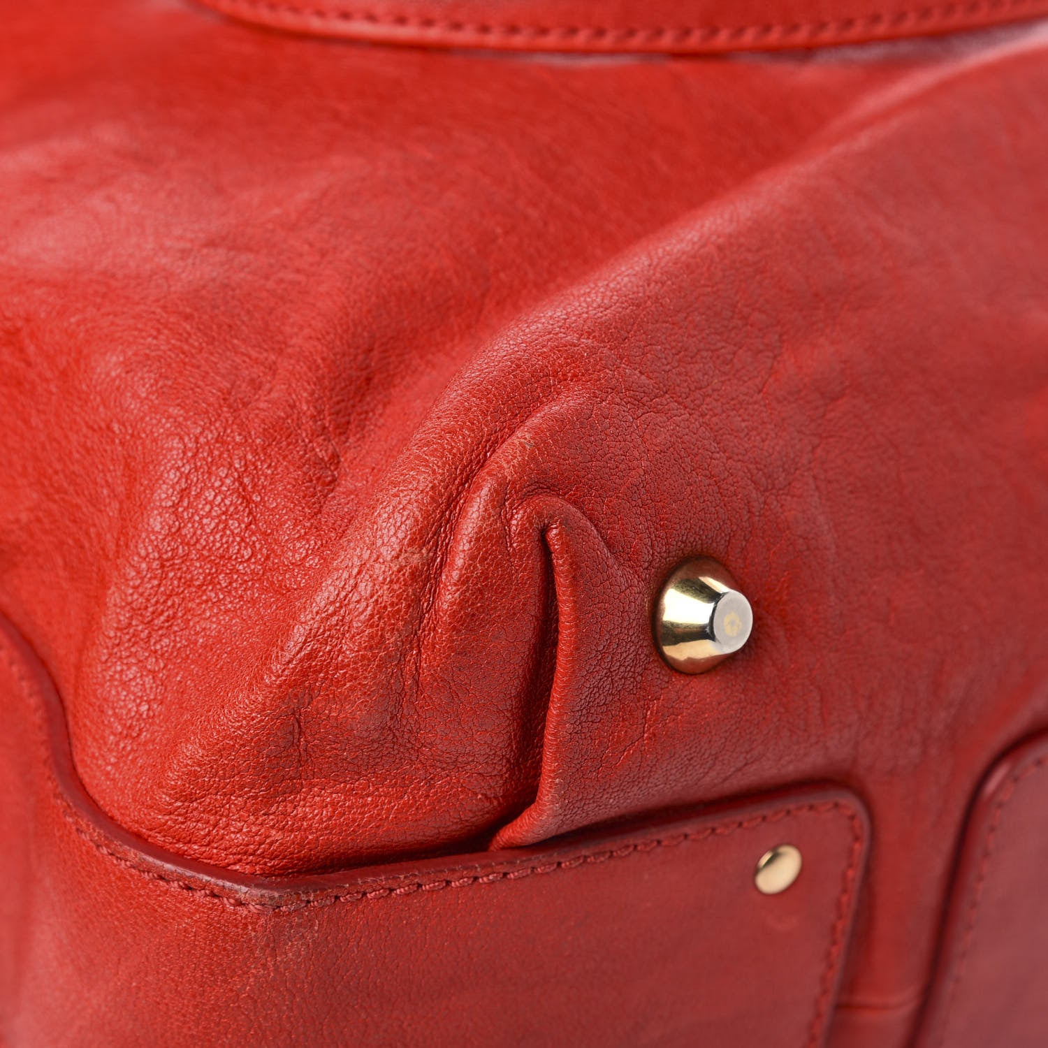 Chloe Lambskin Large Angie Shoulder Bag Red 9 of 12