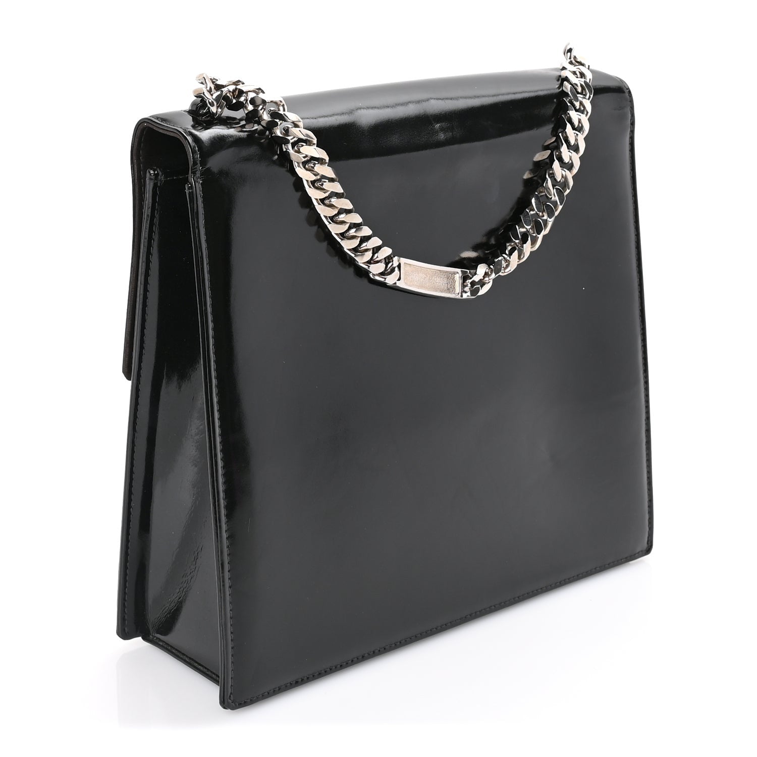 Chanel Lambskin Patent CC Flap Bag  Black 2 of 9