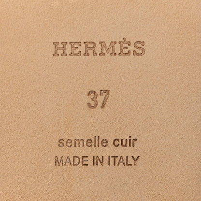 Hermes Box Calfskin Oran Sandals 37 Gold 8 of 9