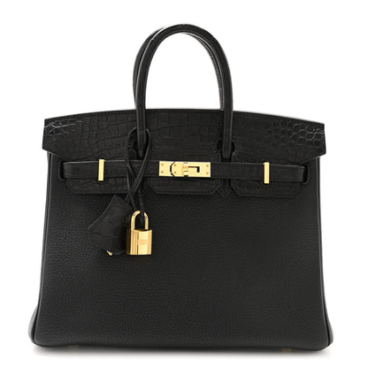 Hermes Togo Matte Alligator Birkin Touch 25 Black 1 of 10