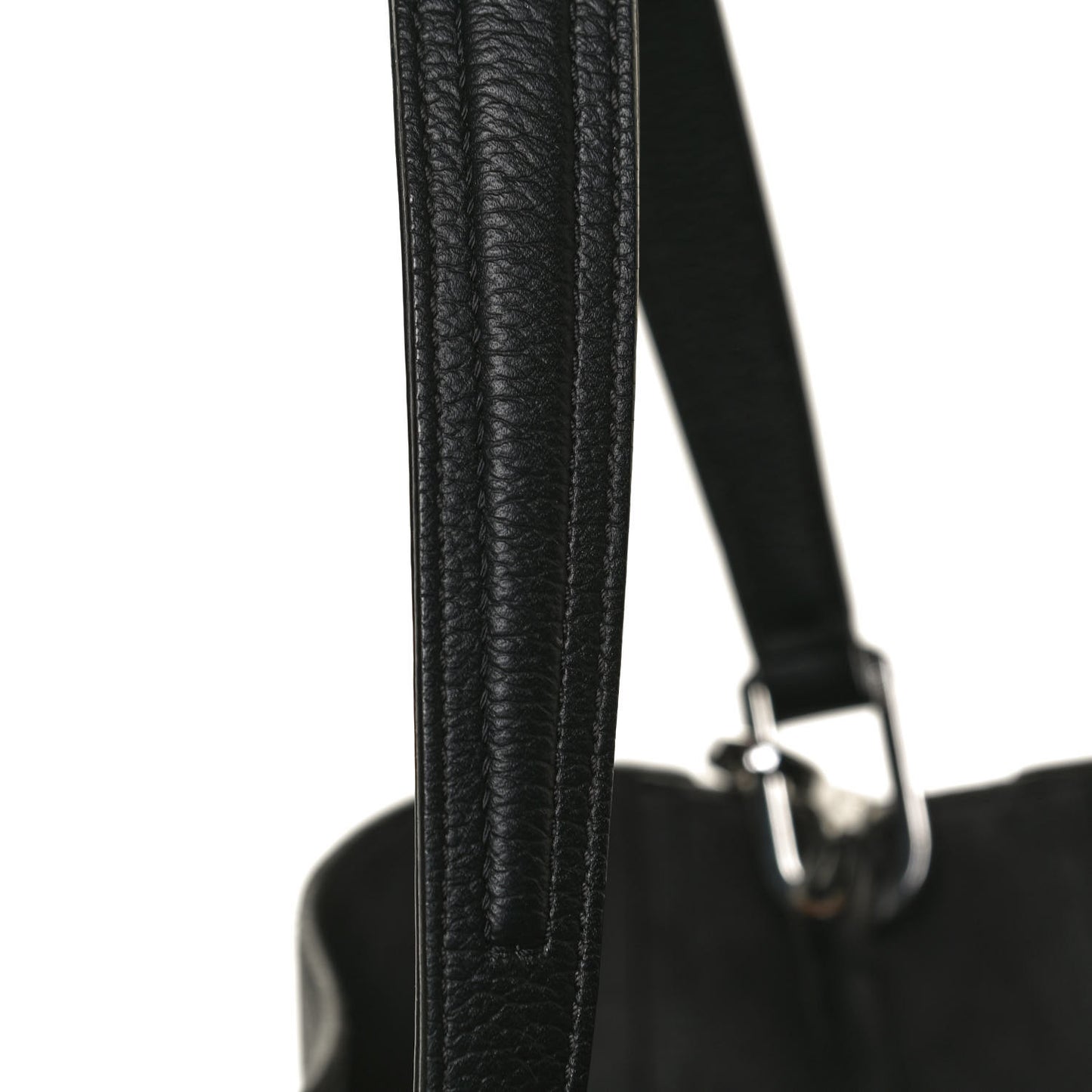 Grained Calfskin Visetos Medium Sarah Hobo Black