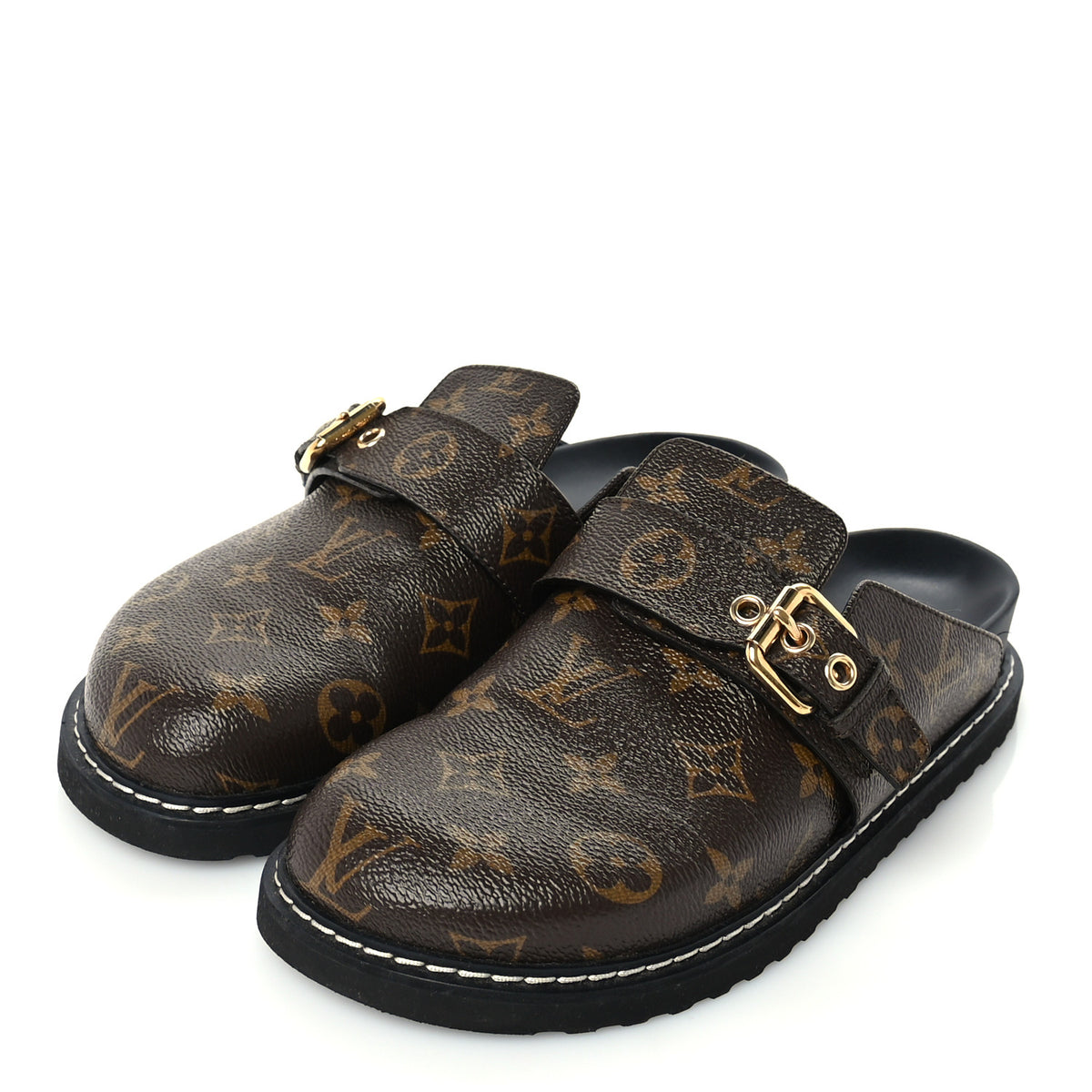 LV Cosy Flat Comfort Clogs 37 Cacao Brown