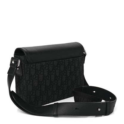 Christian Dior Oblique Jacquard Grained Calfskin Small Saddle Messenger Bag Black Oblique Monogram 2 of 9
