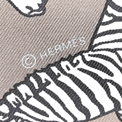 Hermes Silk Les Zebres Twilly Gris Taupe Black White 4 of 5