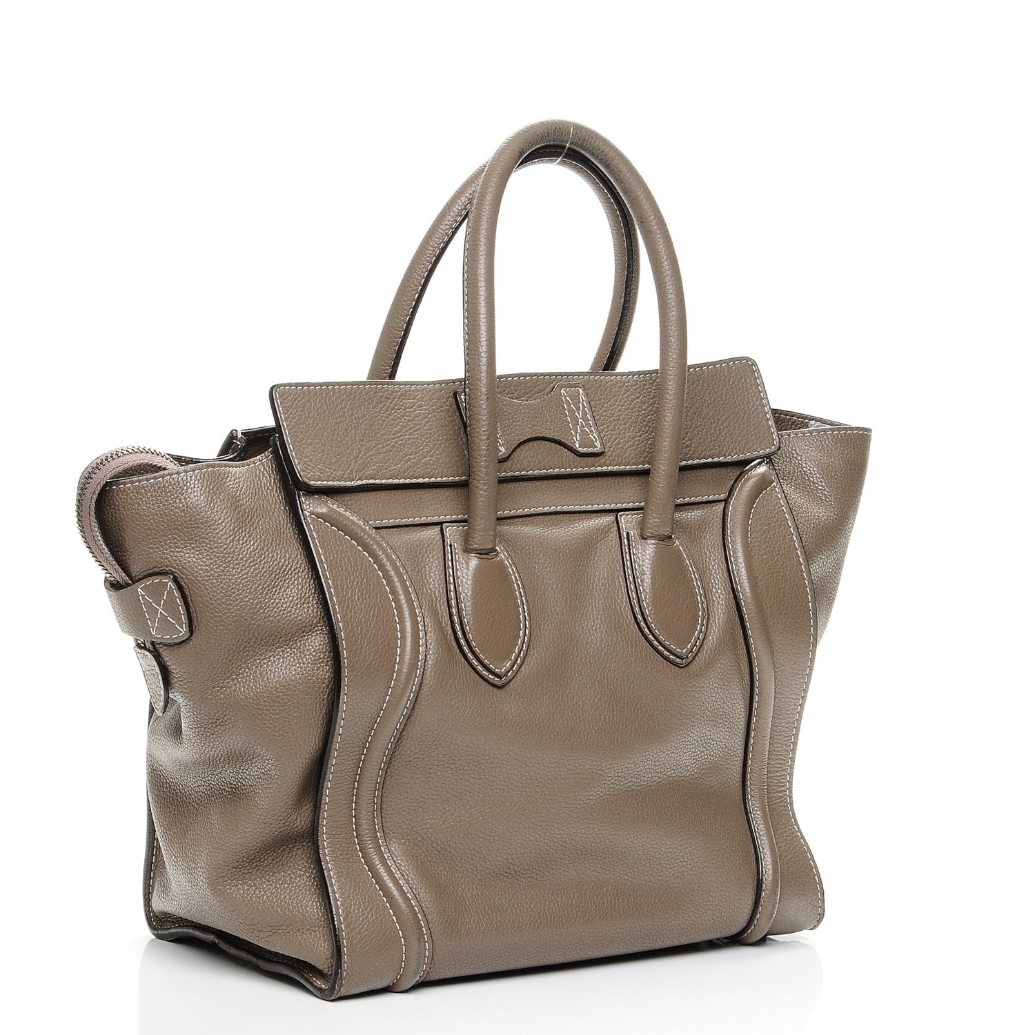Celine Drummed Calfskin Mini Luggage Souris 3 of 11