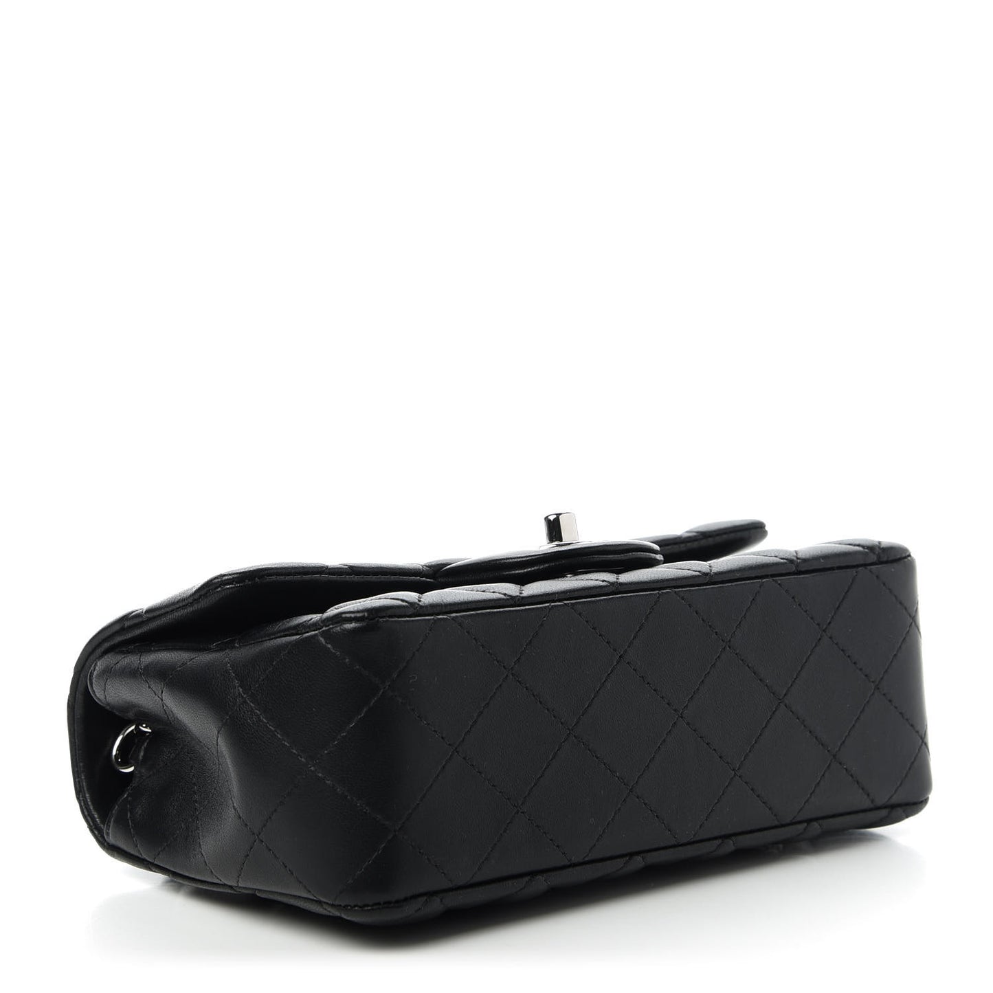 Lambskin Quilted Mini Rectangular Flap Black