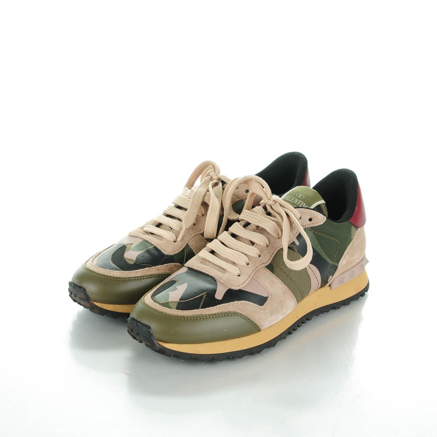 Fabric Suede Camouflage Womens Rockrunner Sneakers 37 Military Green