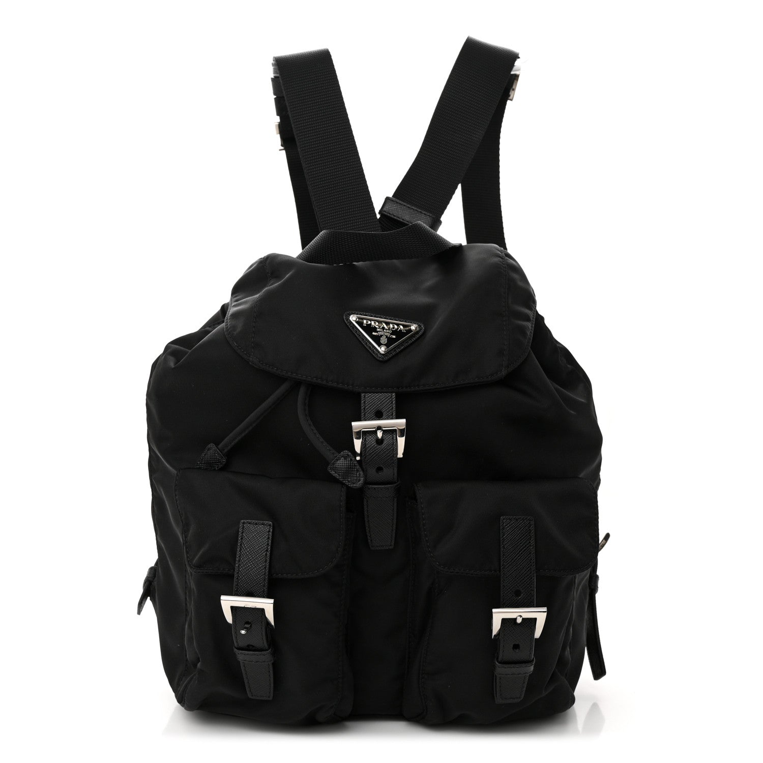 Prada Tessuto Nylon Saffiano Vela Backpack Black 1 of 9