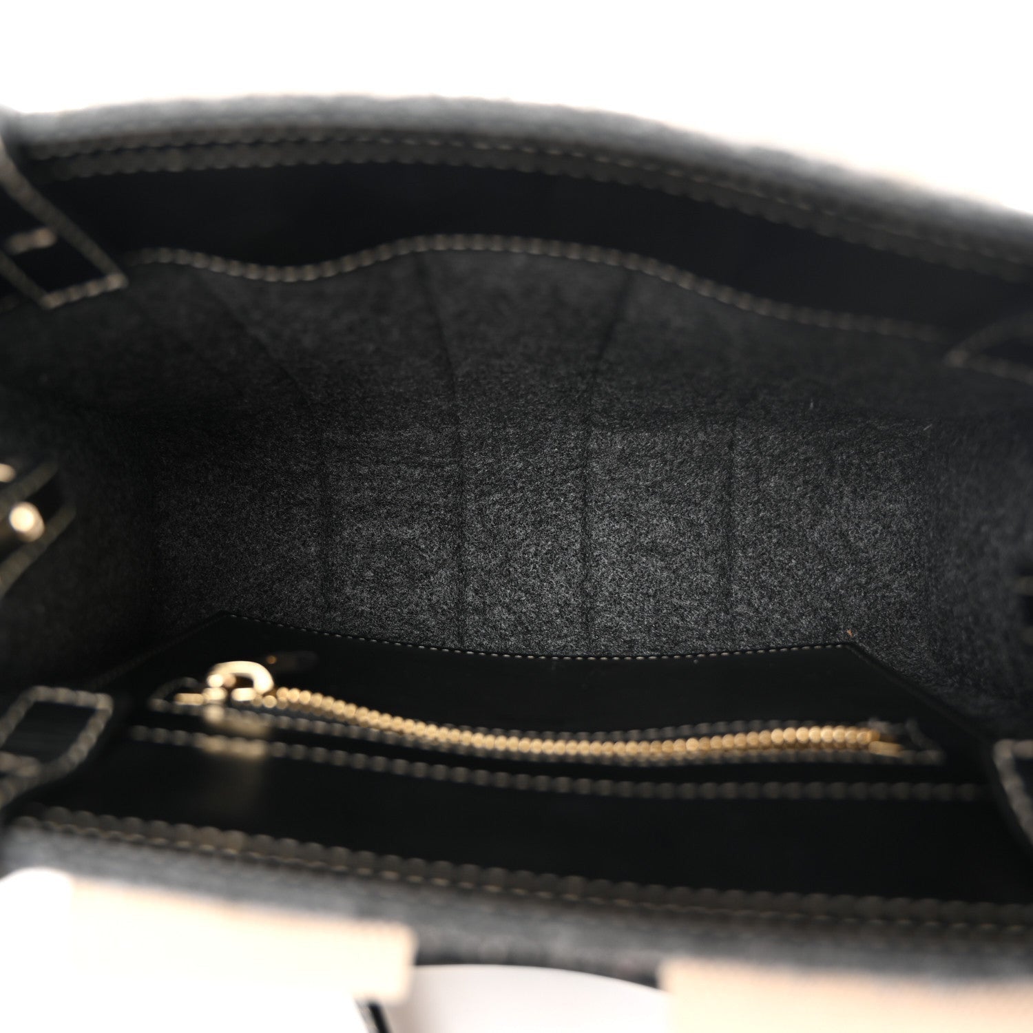 Chloe Felt Calfskin Small Woody Ribbon Tote With Strap Cashmere Grey 5 of 7