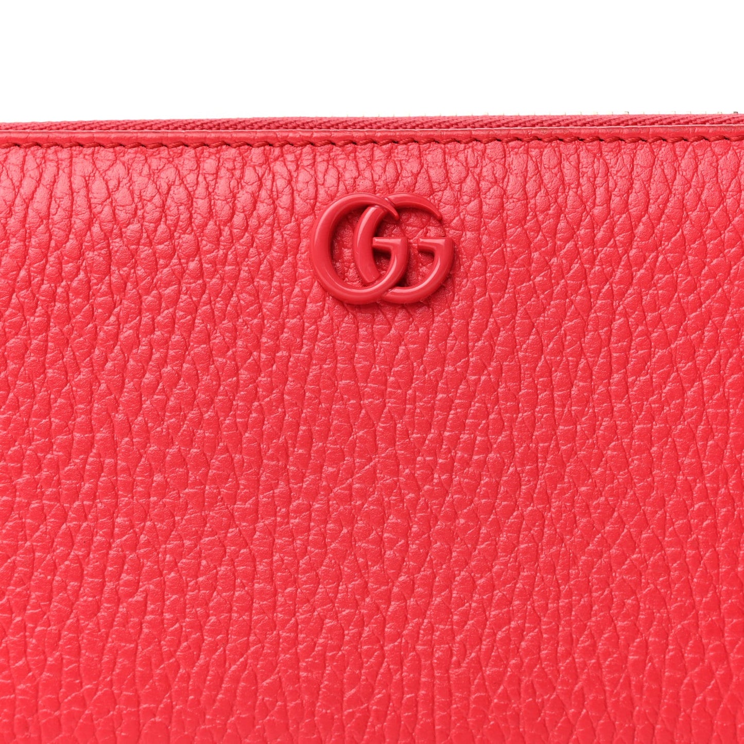Dollar Calfskin GG Marmont Zip Around Wallet  Runway Coral