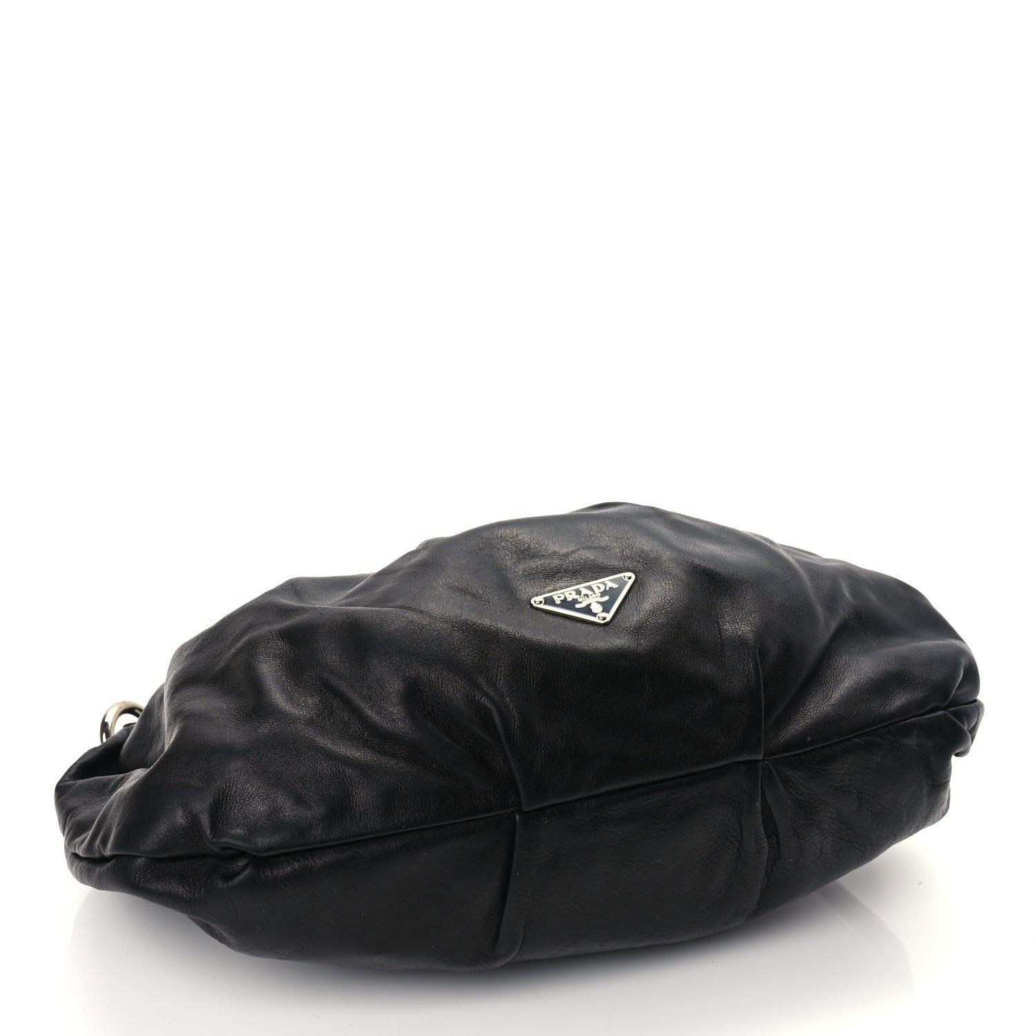 Prada Cervo Hobo Shoulder Bag Black 3 of 9