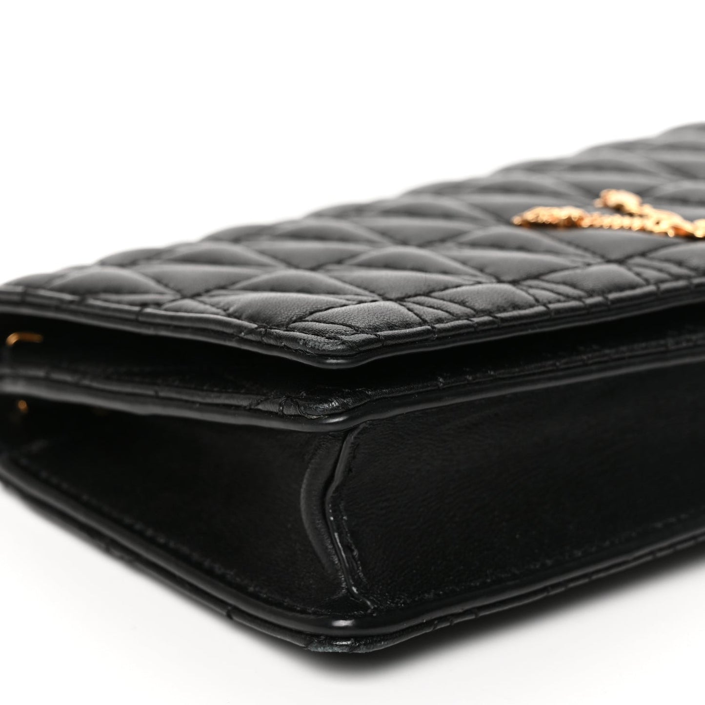 Nappa Quilted Virtus Clutch Bag Black