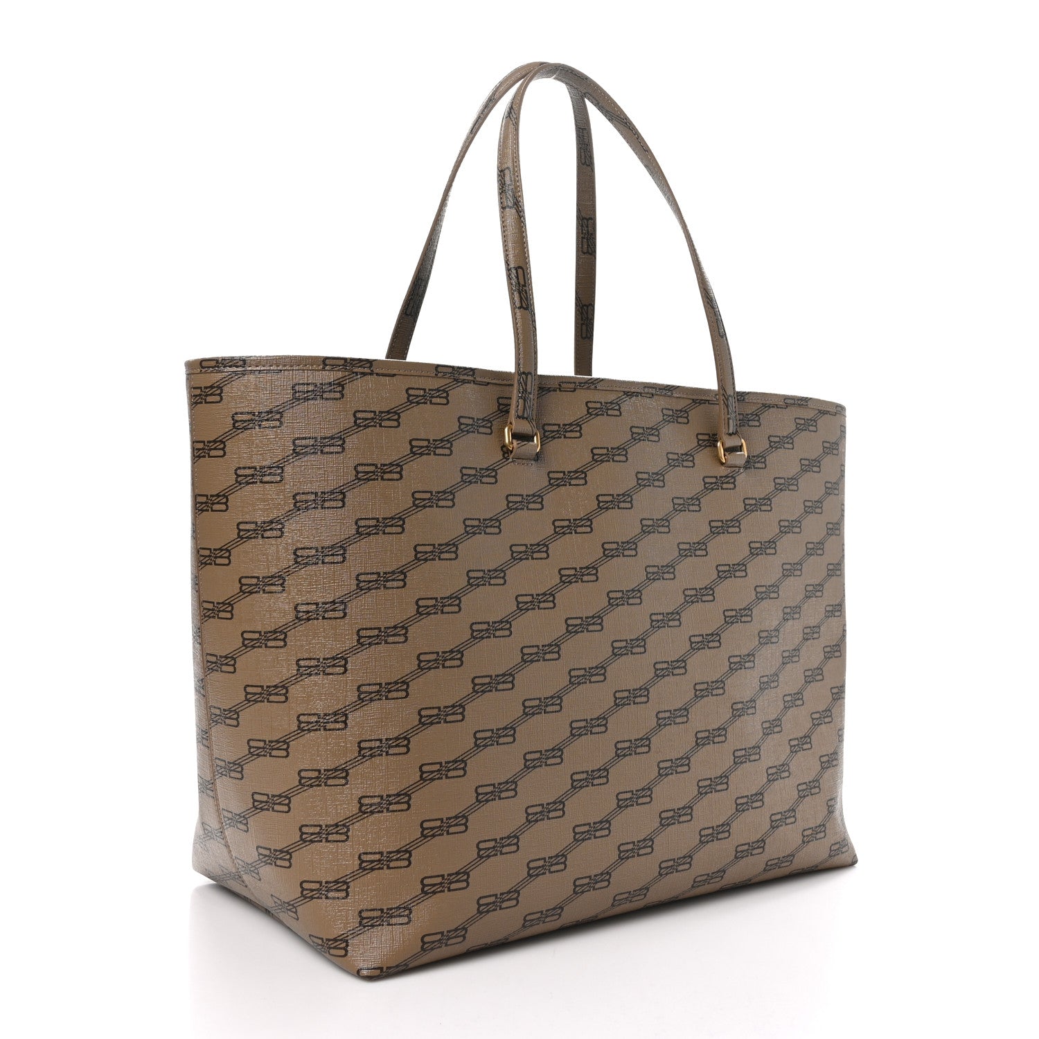 Balenciaga Coated Canvas BB Monogram Large Signature East West Shopper Bag Beige Brown 3 of 10