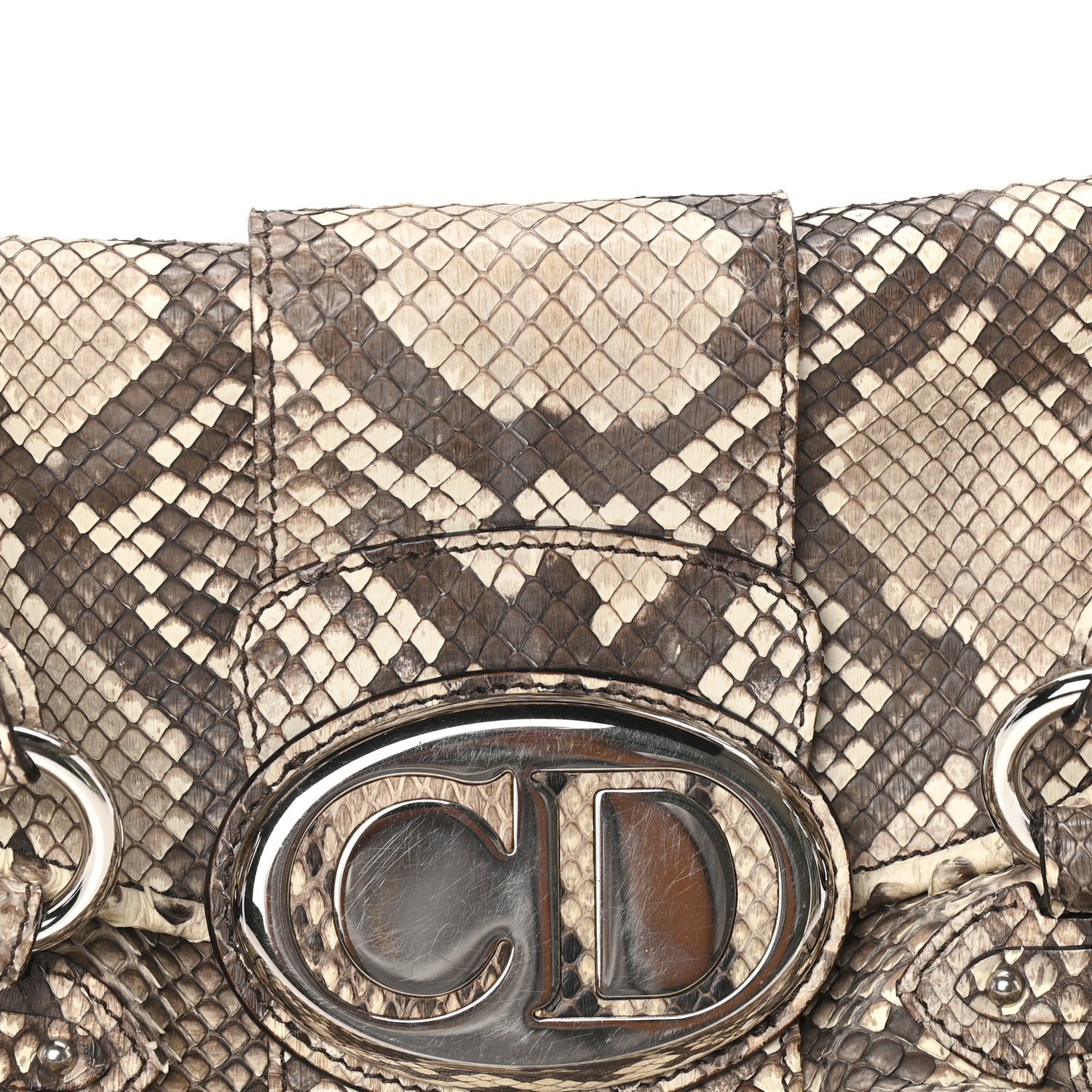 Christian Dior Snakeskin Saint Germain Bag Beige 6 of 8