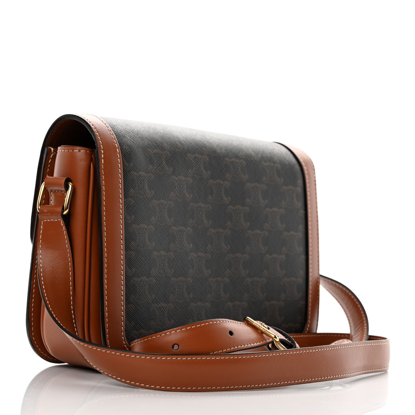 Triomphe Canvas Calfskin Medium Triomphe Bag Tan