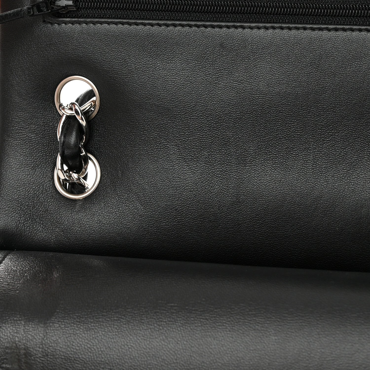 Chanel Lambskin Quilted Jumbo Double Flap Black 13 of 19