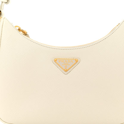 Prada Saffiano Lux Mini Re-Edition Shoulder Bag White 9 of 11
