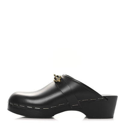 Saint Laurent Smooth Calfskin Le Maillon Clogs 39 Black 1 of 7