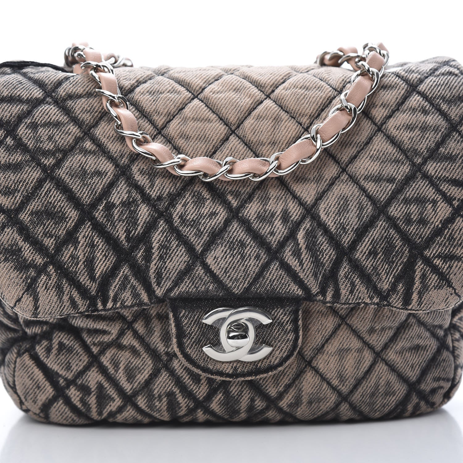 Chanel Washed Denim Quilted Small Denimpression Flap Rose Clair 8 of 12