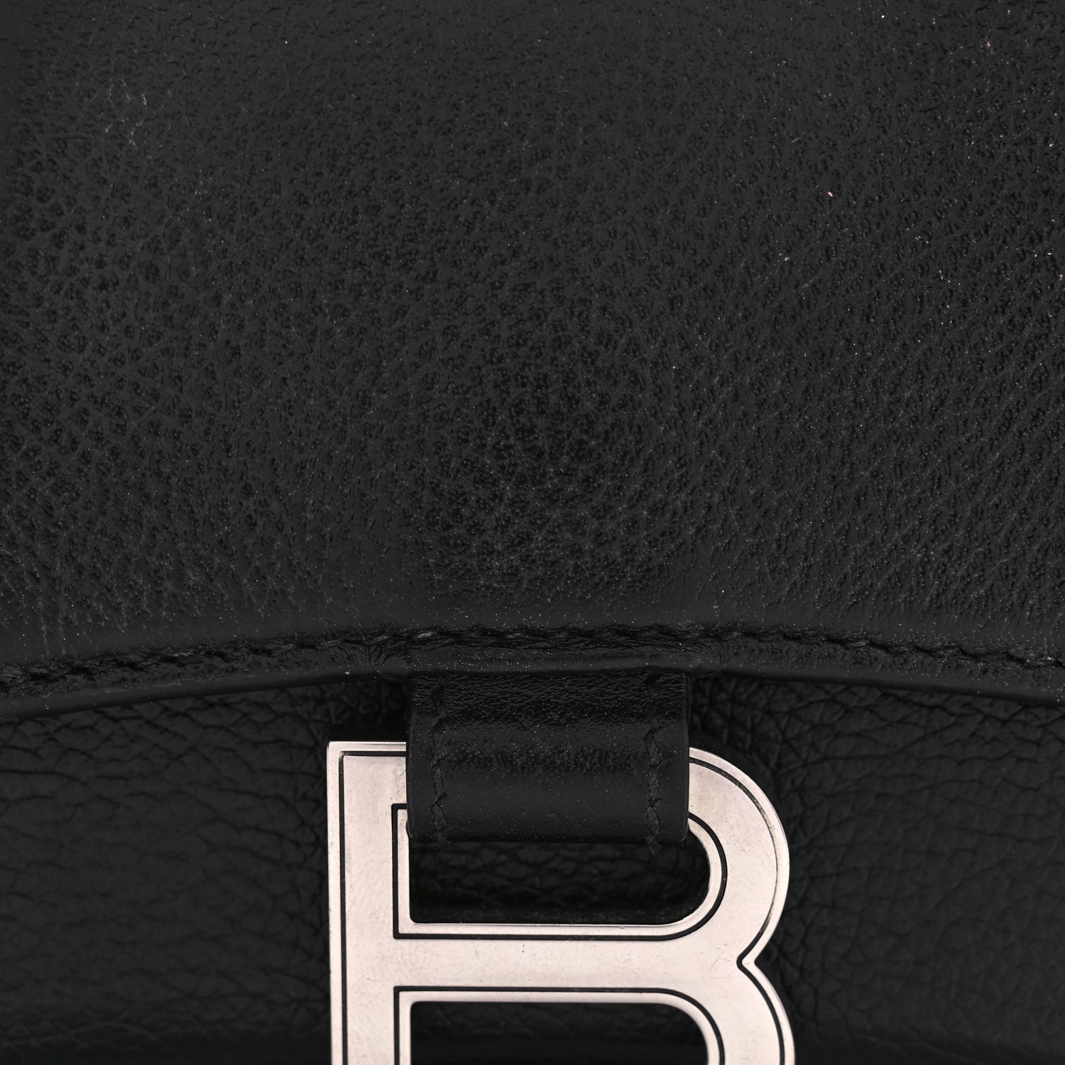 Balenciaga Grained Calfskin Hourglass Top Handle Bag XS Black 6 of 8