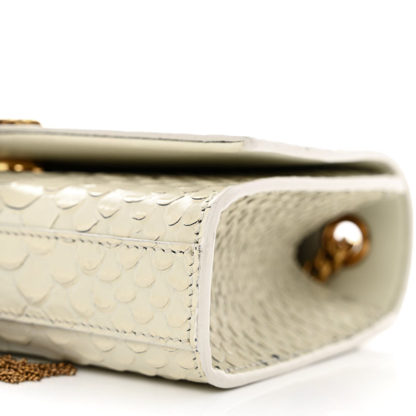 Python Embossed Small Classic Monogram Kate Tassel Satchel