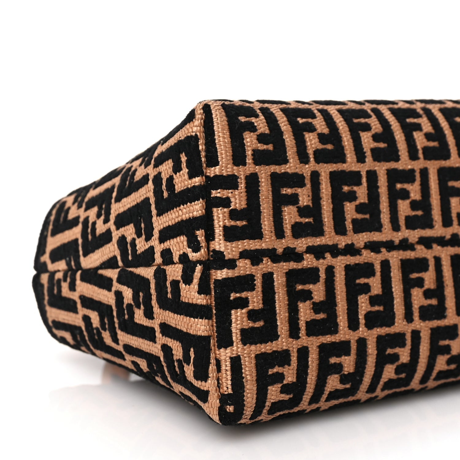 Fendi Raffia Chenille Vitello King Plexiglass Micro FF Mini By The Way Top Handle Boston Bag Naturale Black 7 of 8
