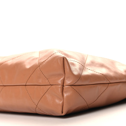 Chanel Shiny Calfskin Quilted Small Chanel 22 Camel 11 of 12