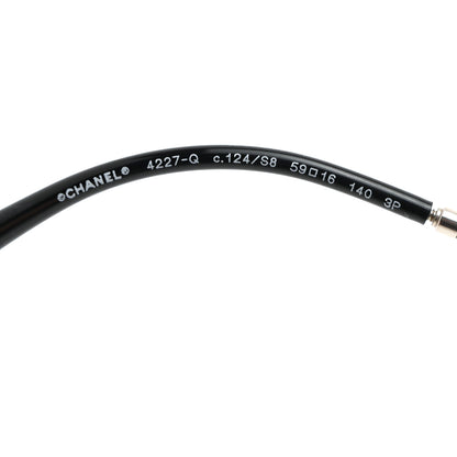 Chanel Metal Lambskin Polarized Pilot Fall Sunglasses 4227-Q Black 5 of 8