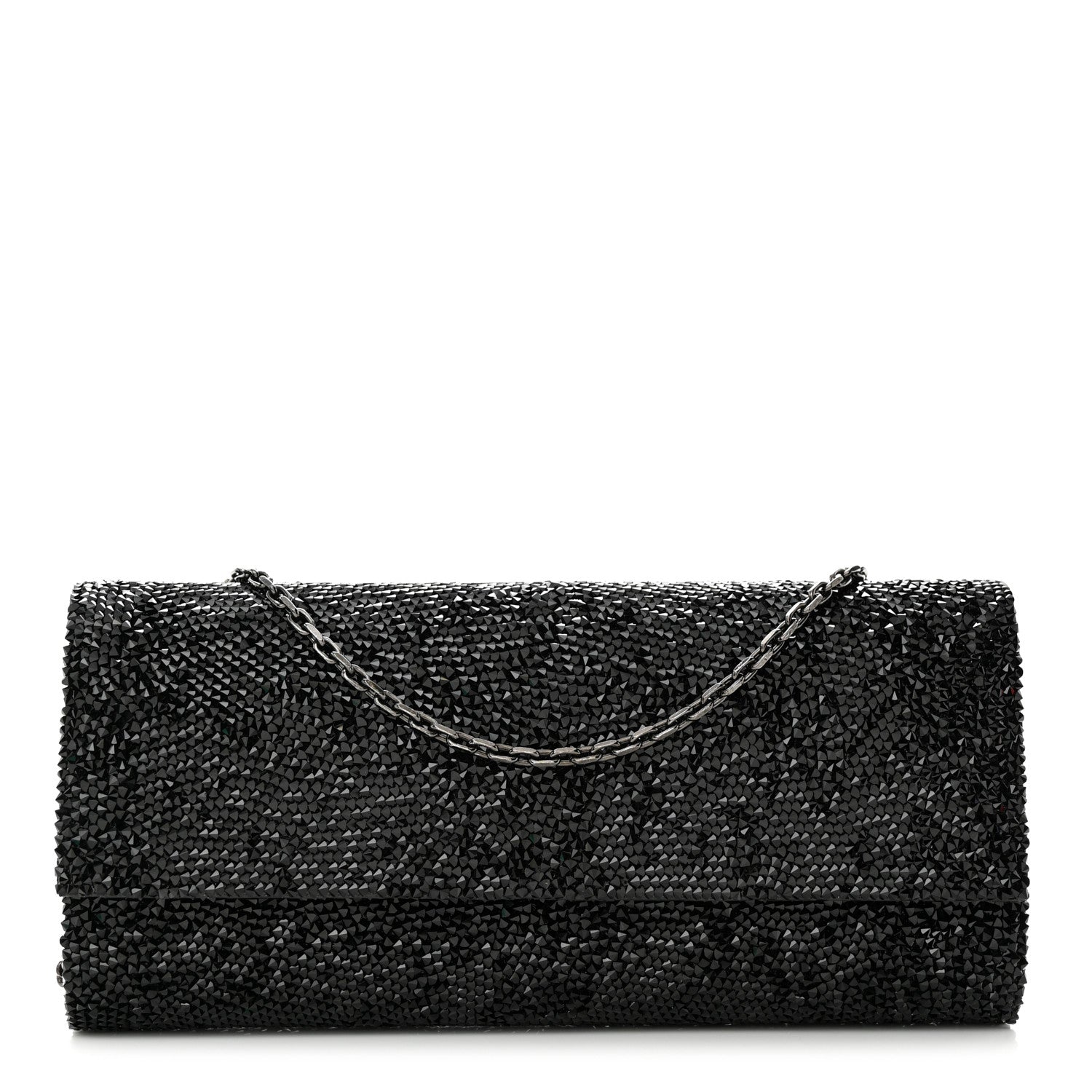 Judith Leiber Swarovski Crystal Perry Flap Clutch Black 2 of 11