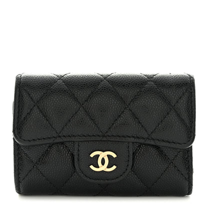 Chanel Caviar Quilted Classic 4 Key Holder Wallet Black 1 of 11