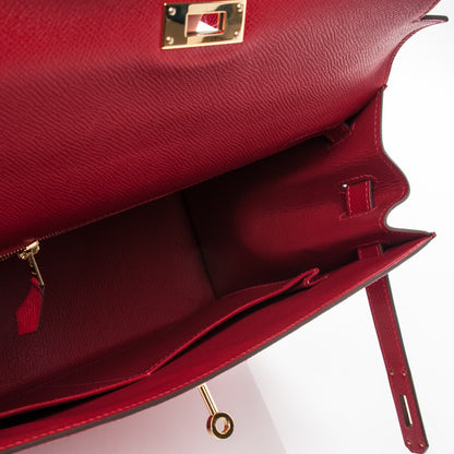 Hermes Epsom Kelly Sellier 32 Rouge Casaque 27 of 28