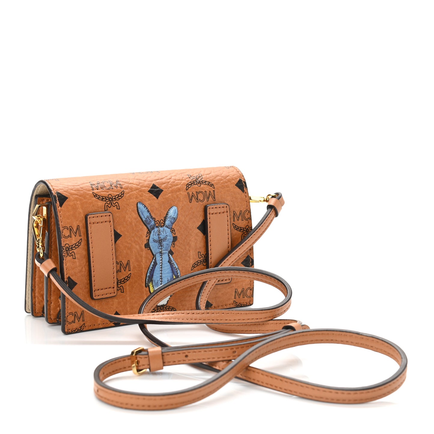 Visetos Mini Rabbit Crossbody Bag Cognac
