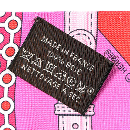 Hermes Silk Clic Clac Modern Cannage Twilly Fuchsia Rouge Rose 3 of 6