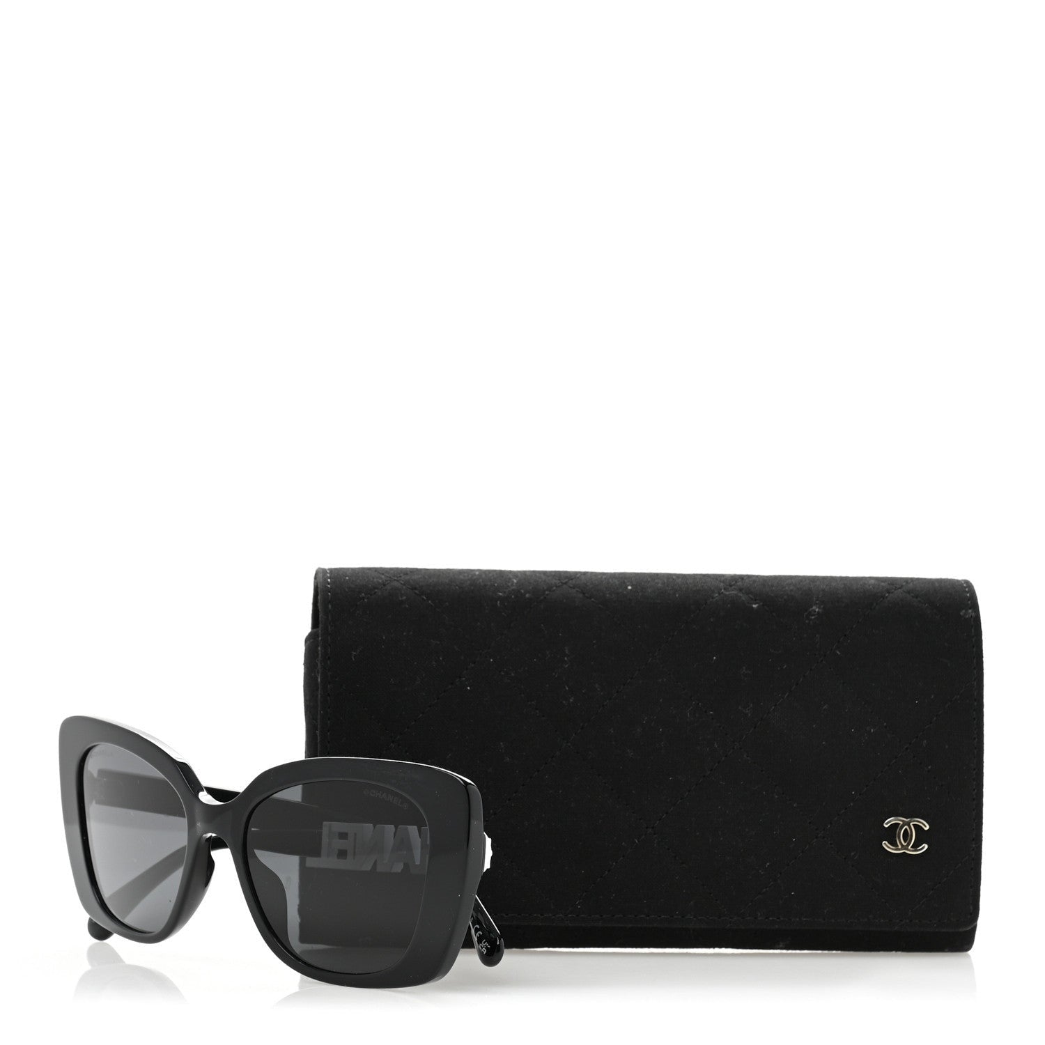 Chanel Acetate Strass Square Sunglasses 5422-B-A Black White 7 of 7