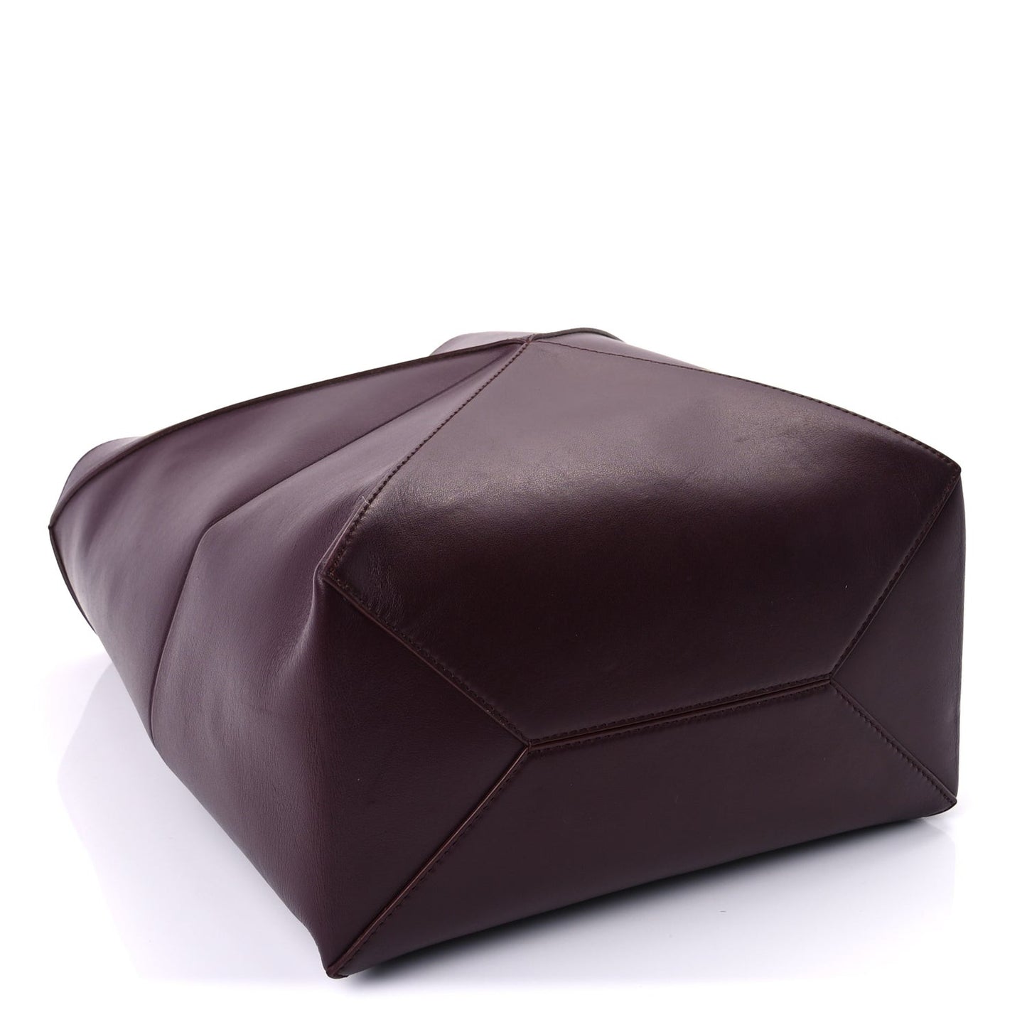 Shiny Calfskin Medium Puzzle Fold Tote  Dark Burgundy