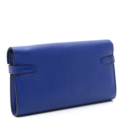 Hermes Chevre Mysore Kelly Longue Wallet Bleu Electrique 3 of 8