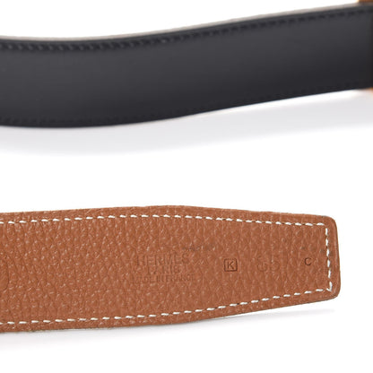 Hermes Box Togo 24mm Mini H Belt Black Gold 4 of 9
