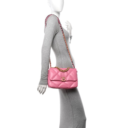 Chanel Lambskin Quilted Medium Chanel 19 Flap Pink 2 of 11